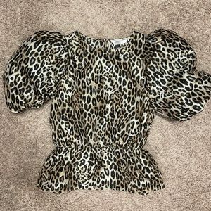 H&M Cheeta puff sleeve top